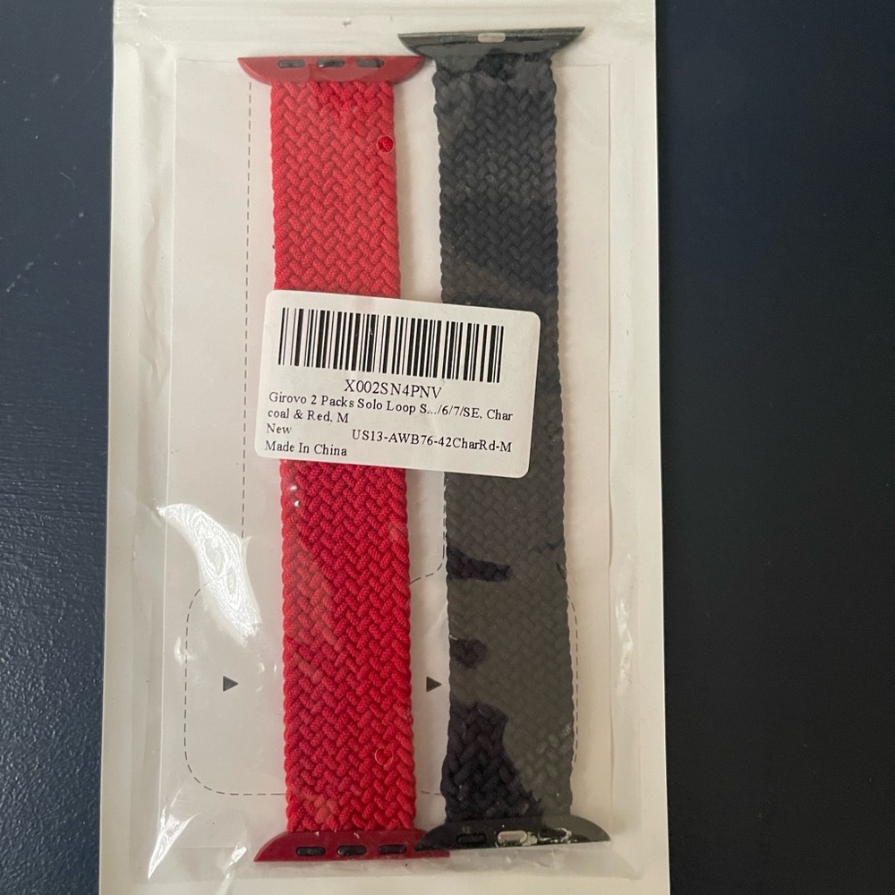 Girovo 2 Packs Solo Loop Strap Compatible with Braided Sport Apple Watch Band.